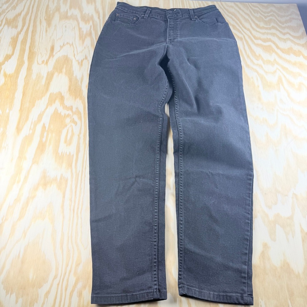 Levis 550 Relaxed Fit Tapered Leg Jeans Womens 12 M Black Denim High Rise